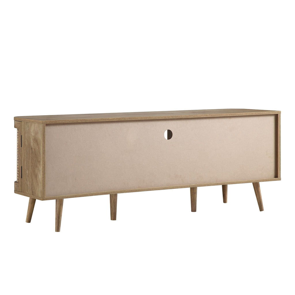Izzy Curved Rattan 59" TV Unit, Natural