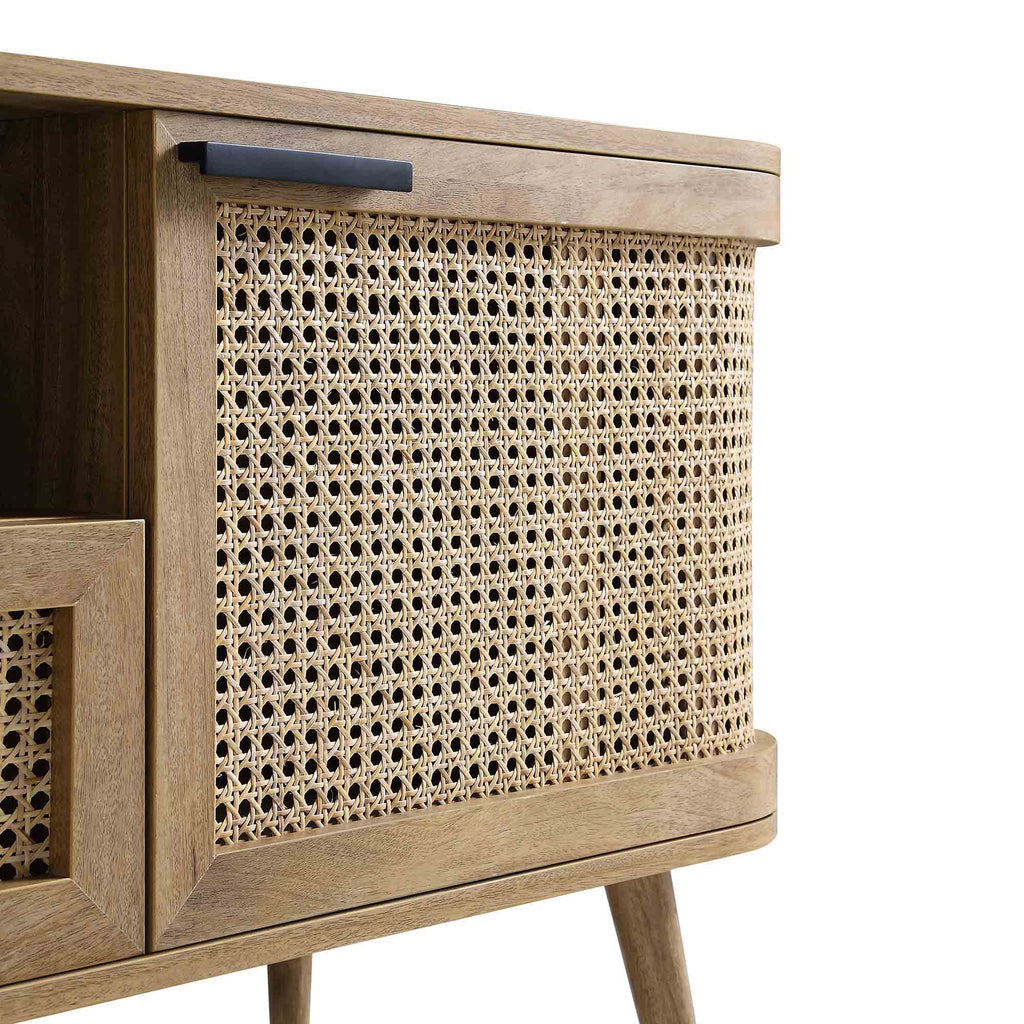 Izzy Curved Rattan 59" TV Unit, Natural