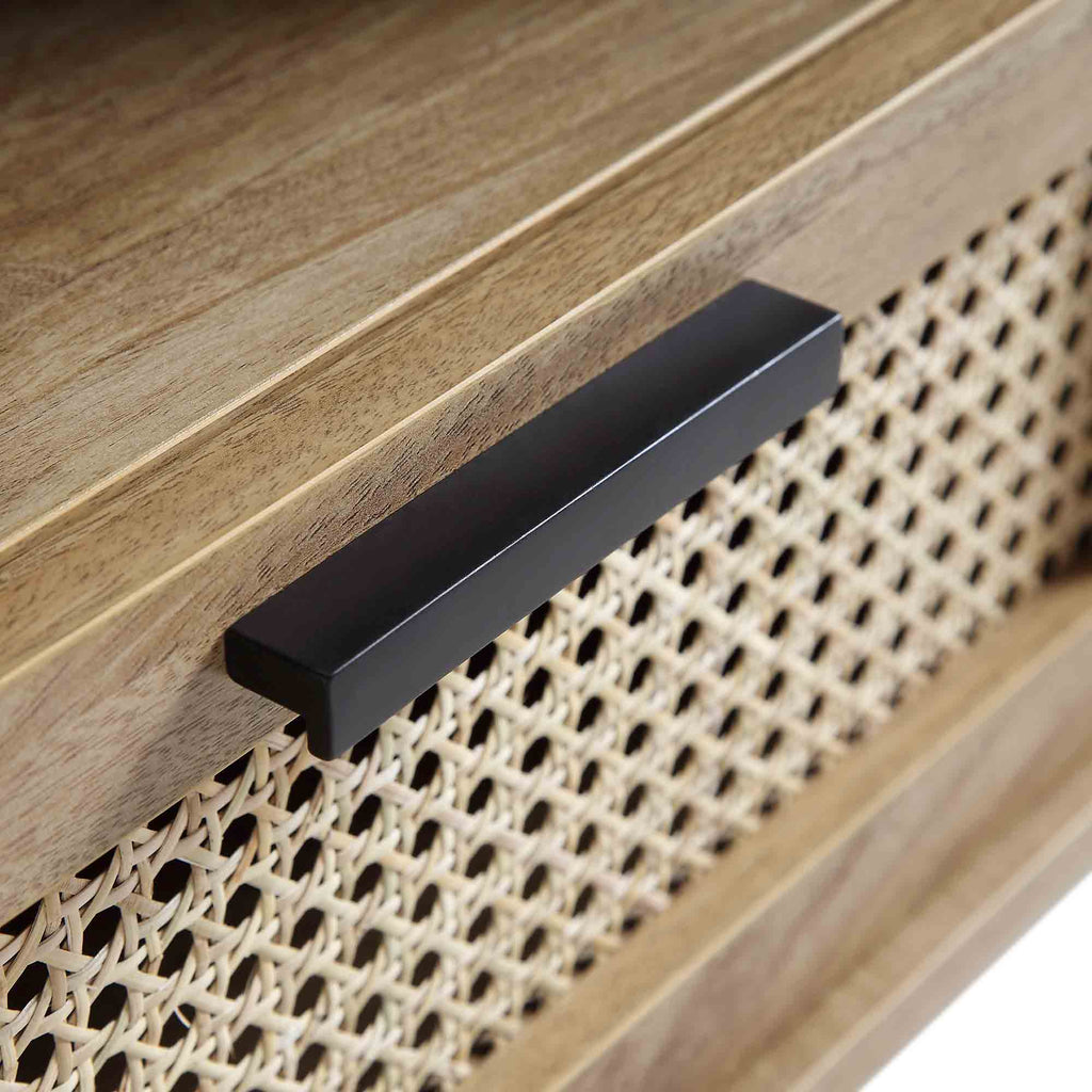 Izzy Curved Rattan 59" TV Unit, Natural