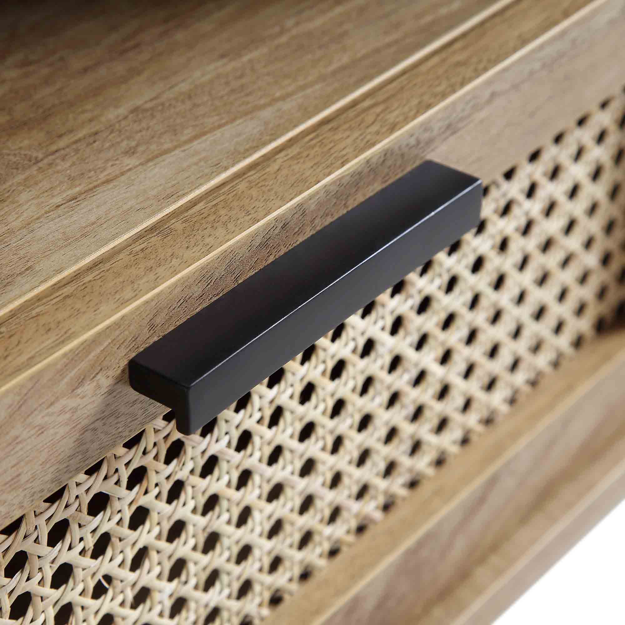 Izzy Curved Rattan 59" TV Unit, Natural