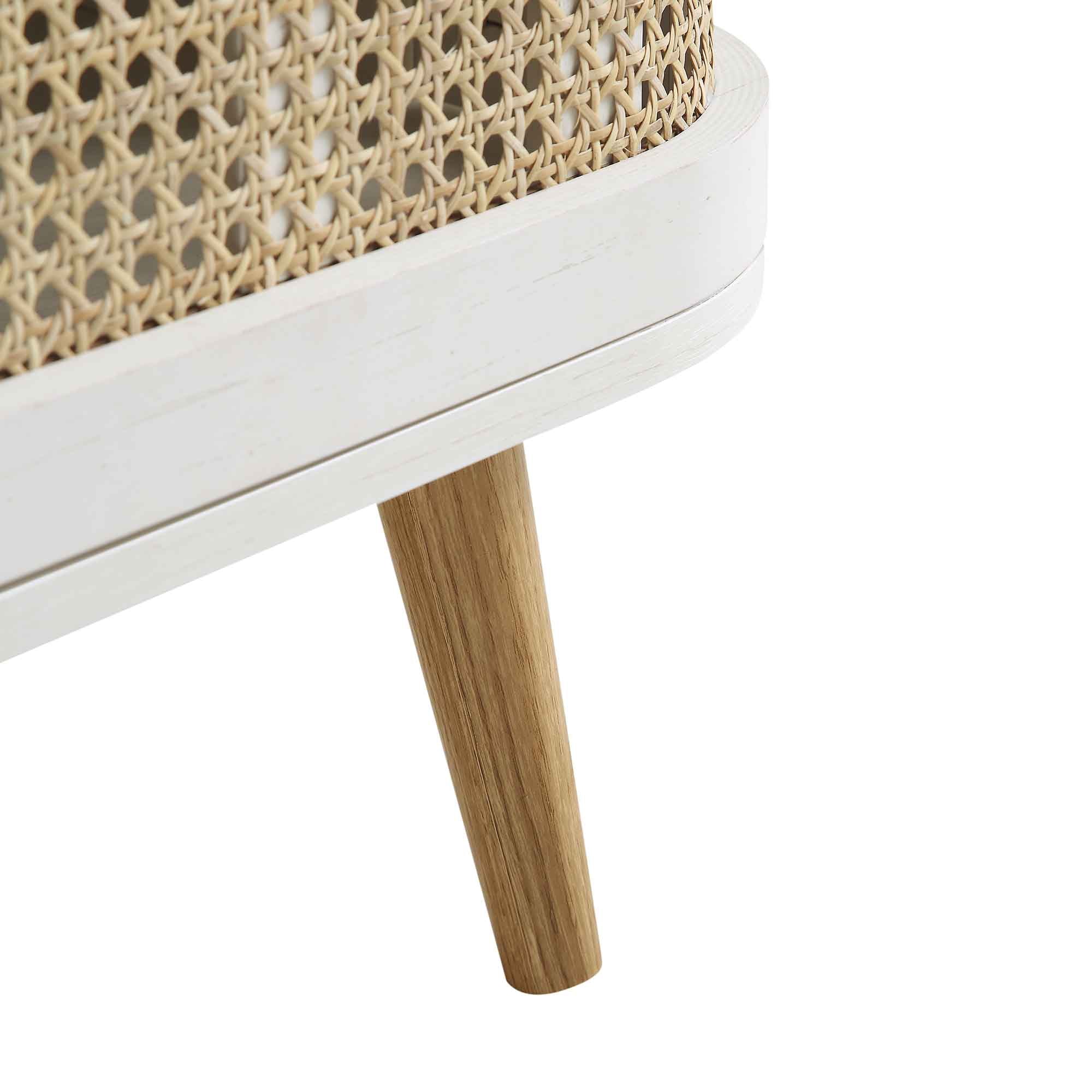 Izzy Curved Rattan 59" TV Unit, White