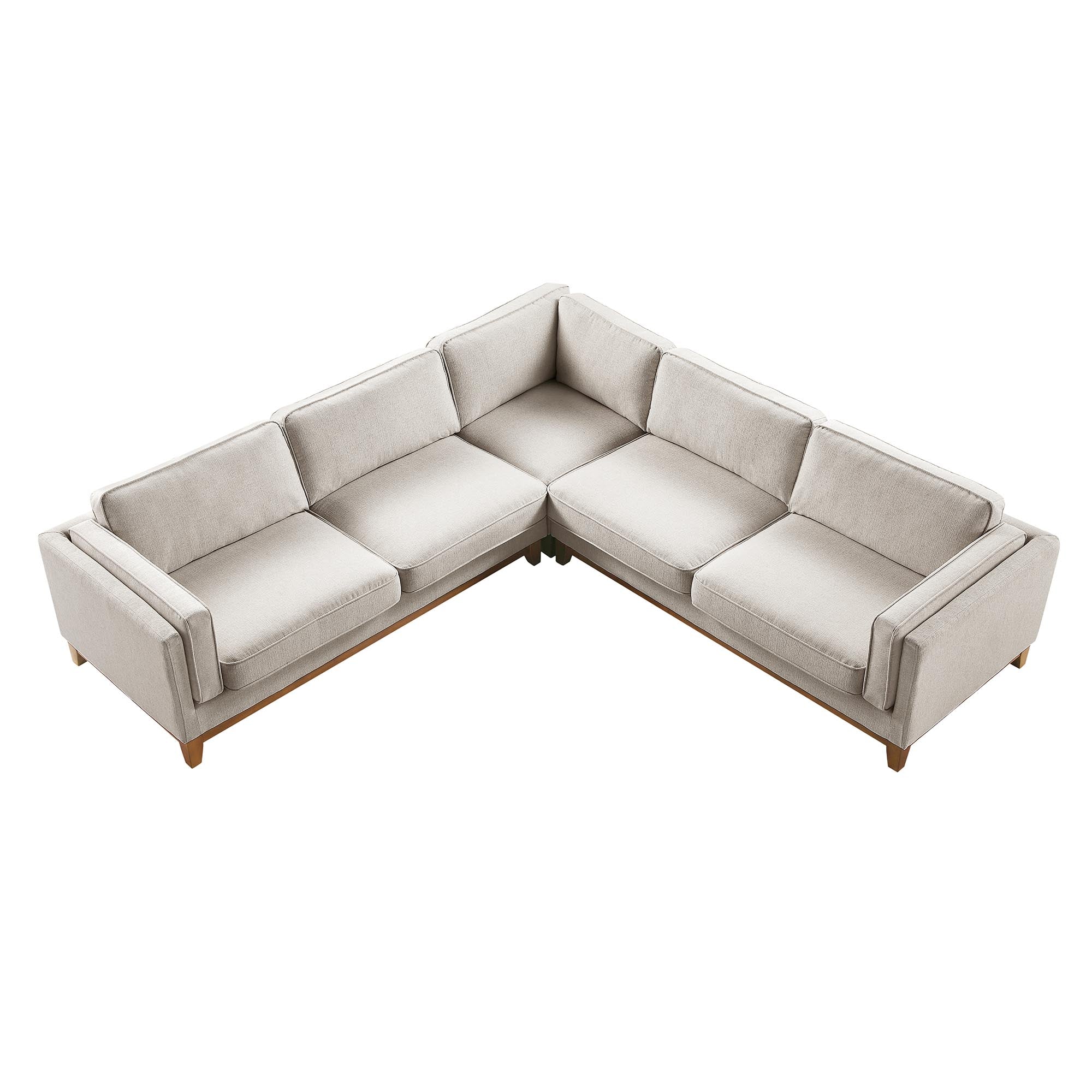 Dipley Oatmeal Woven Fabric Grande Corner Sofa
