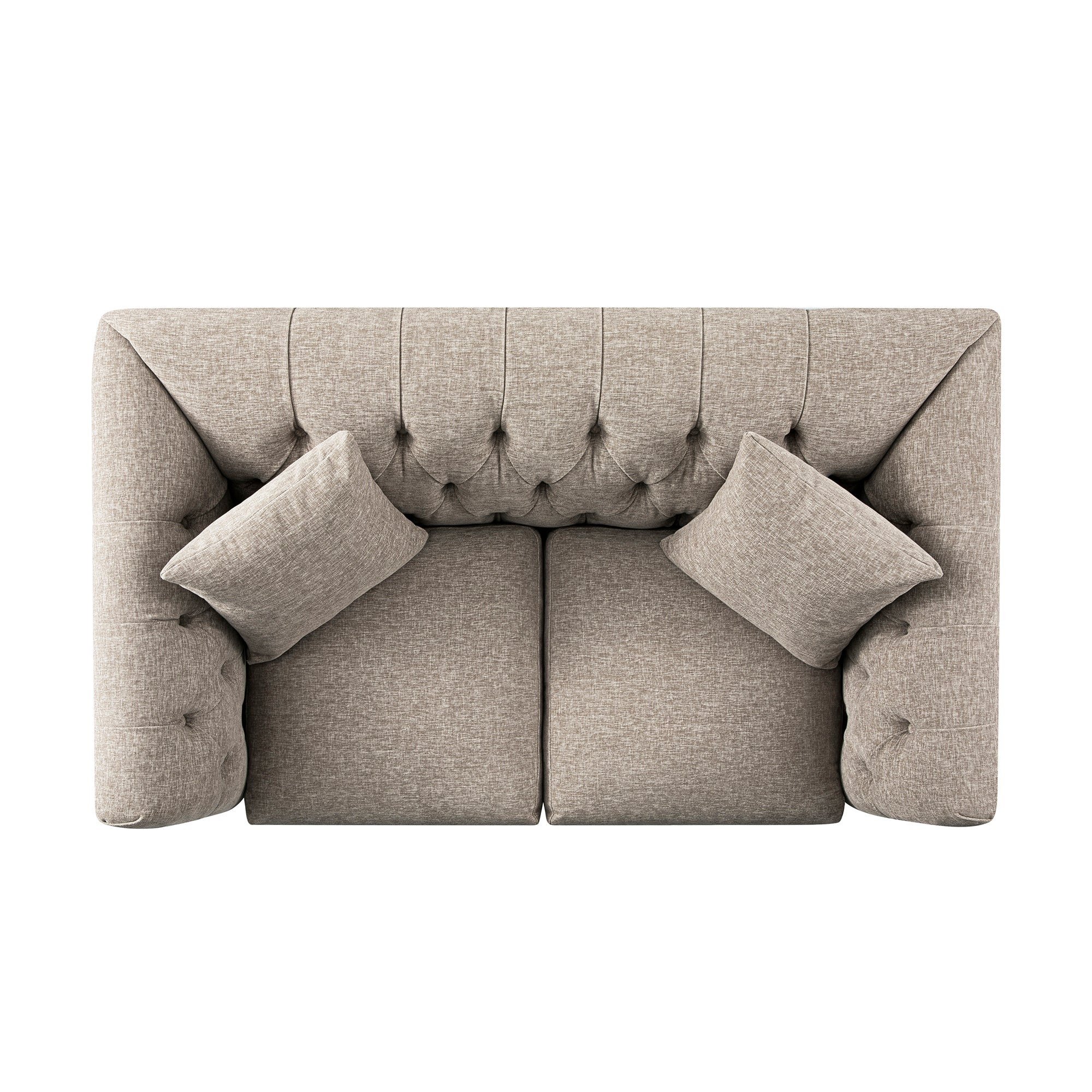 Ashby Chesterfield 2-Seater Sofa, Taupe Chenille
