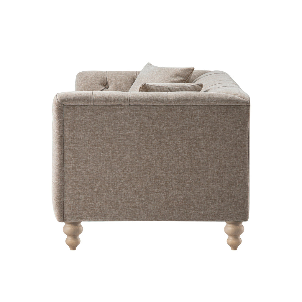 Ashby Chesterfield 2-Seater Sofa, Taupe Chenille