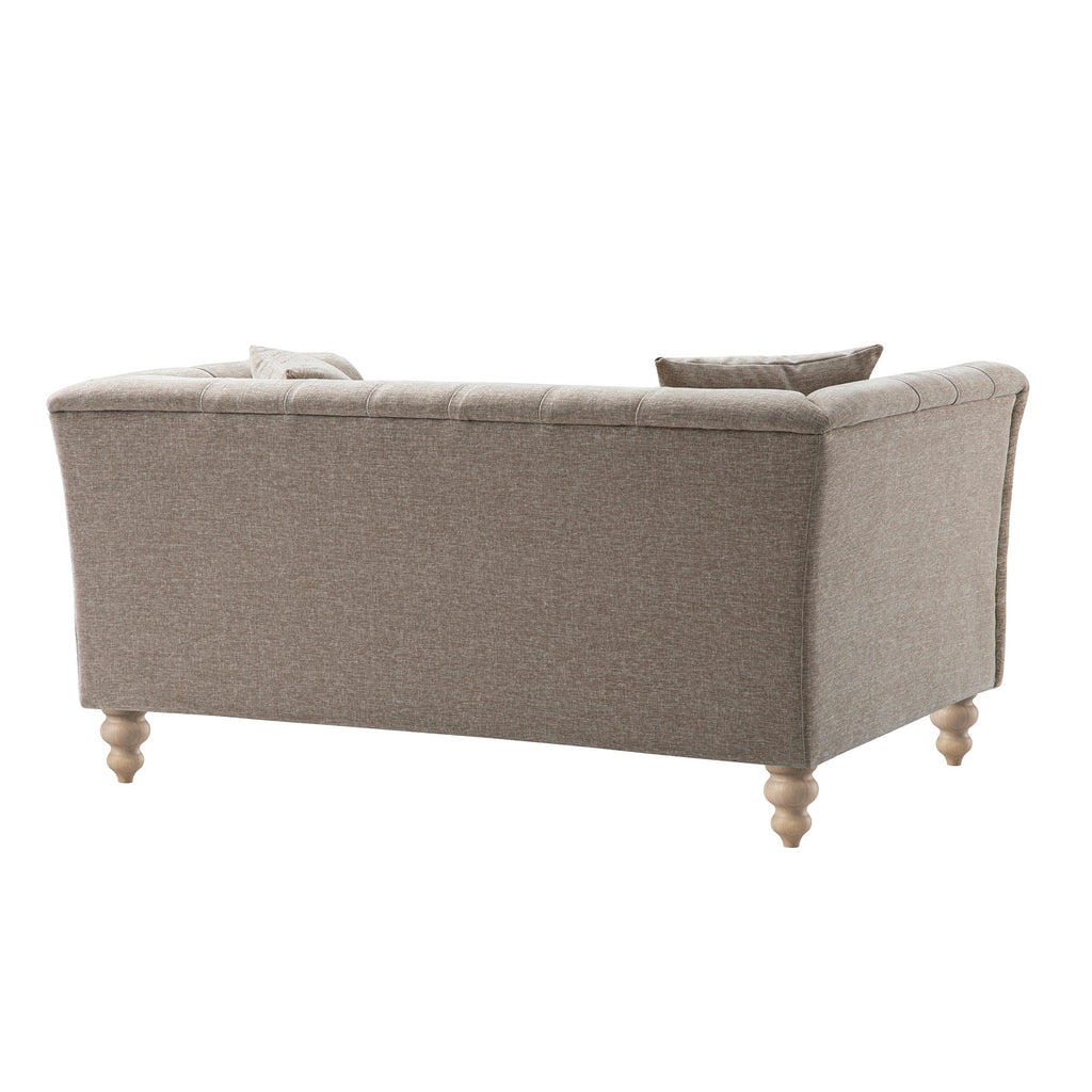 Ashby Chesterfield 2-Seater Sofa, Taupe Chenille